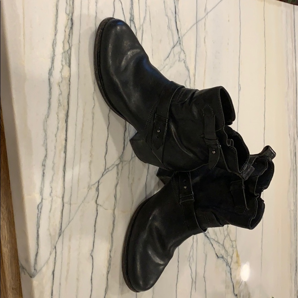 Rag & Bone Black Leather Harper Moto Booties 10